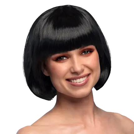 Peluca negra de cabaret