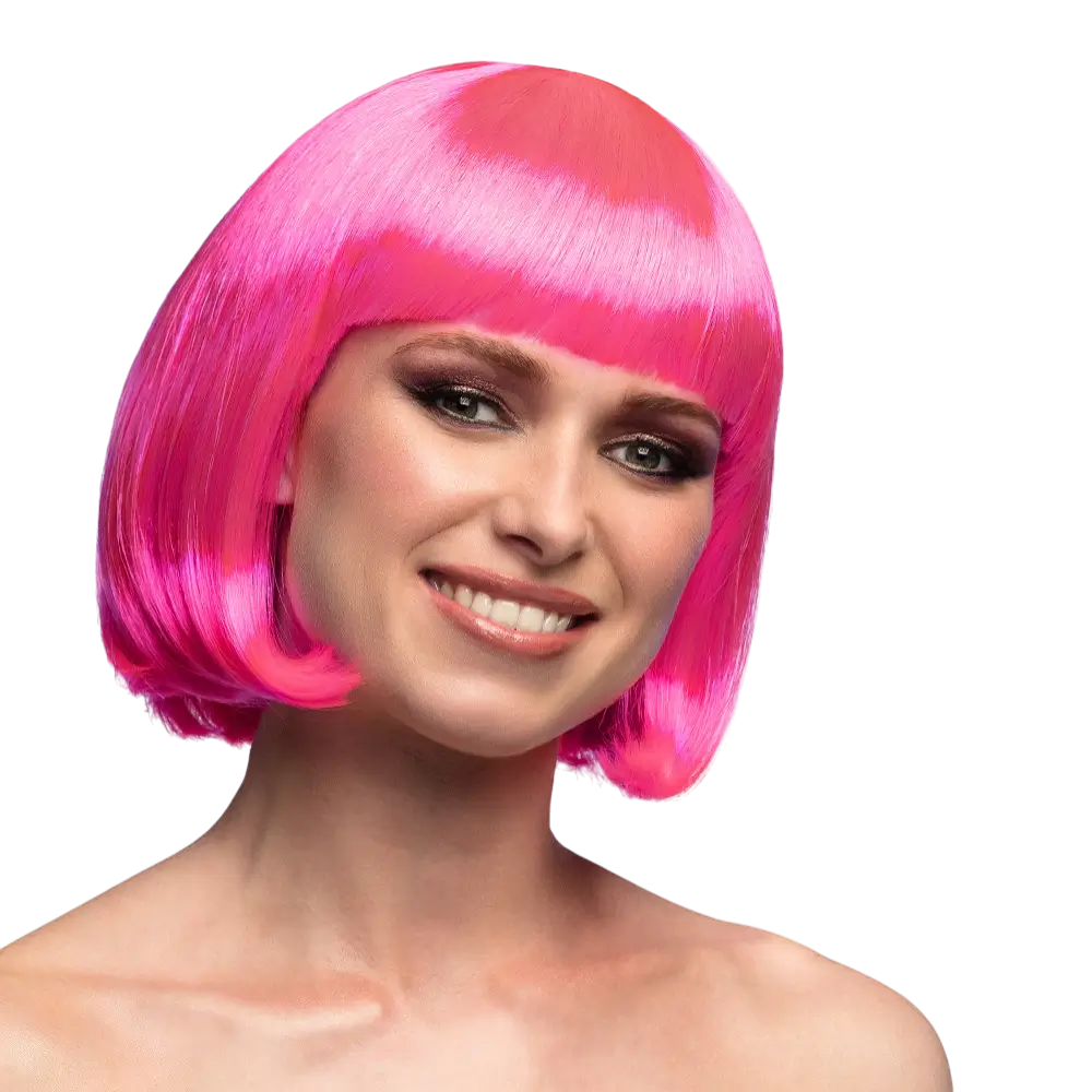 Peluca rosa fluorescente Cabaret