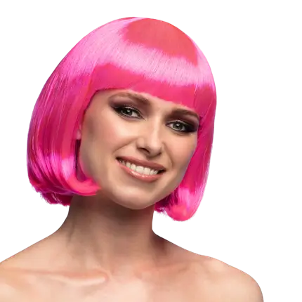 Peluca rosa fluorescente Cabaret