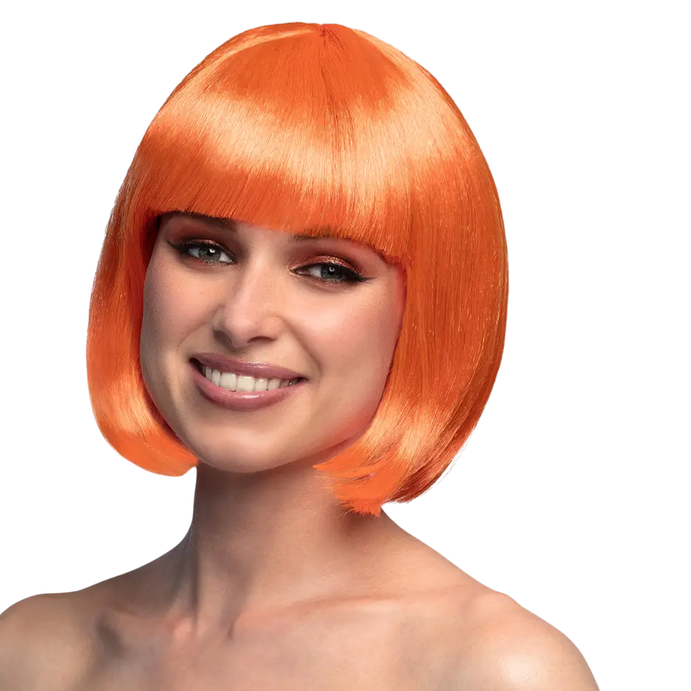 Peluca de Cabaret naranja fluorescente