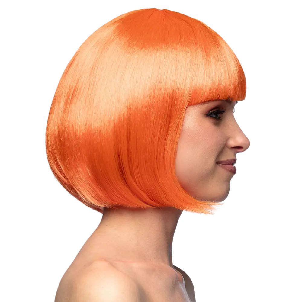 Peluca de Cabaret naranja fluorescente