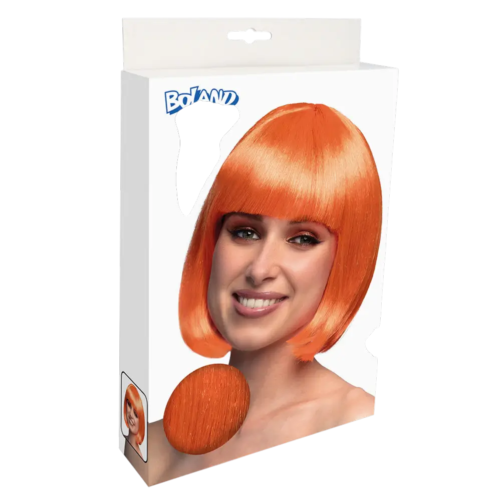 Peluca de Cabaret naranja fluorescente