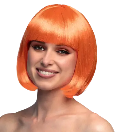 Peluca de Cabaret naranja fluorescente
