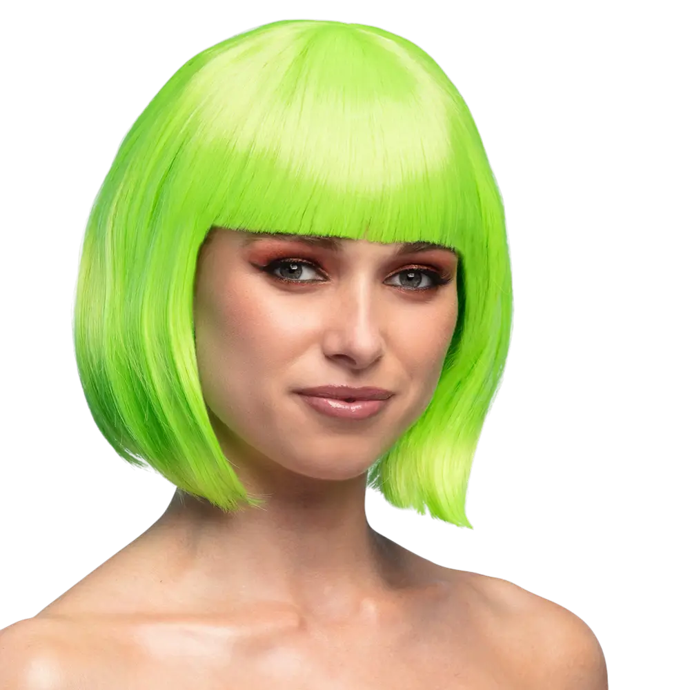 Peluca de Cabaret verde fluorescente