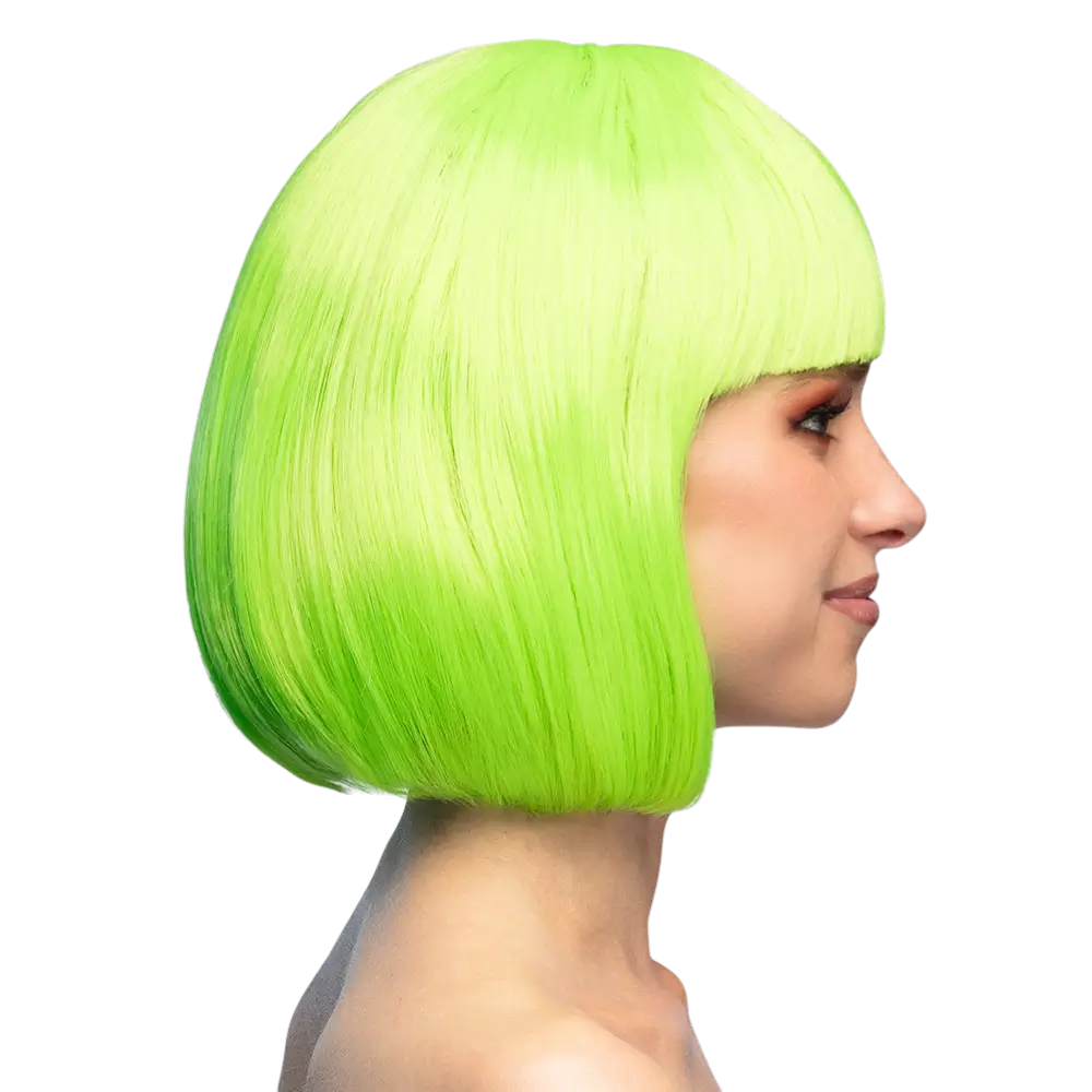 Peluca de Cabaret verde fluorescente