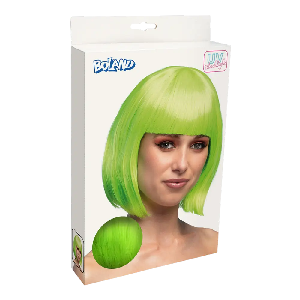 Peluca de Cabaret verde fluorescente