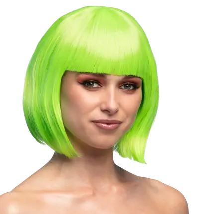 Peluca de Cabaret verde fluorescente