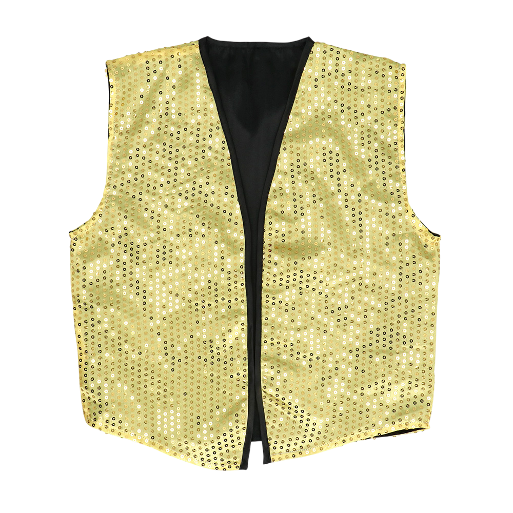Chaleco de lentejuelas y pajarita “Spangles” – Talla M/L – Oro