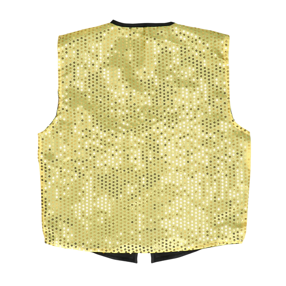 Chaleco de lentejuelas y pajarita “Spangles” – Talla M/L – Oro