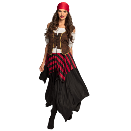 Disfraz de pirata Tornado para mujer - Vestido corsé estilo pirata - Talla 40/42