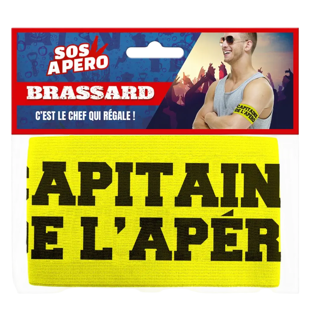 Brazalete amarillo "Capitán del aperitivo" - EVG y accesorio de noche