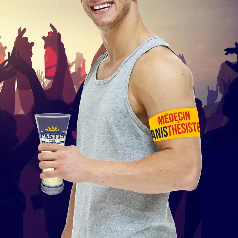 Brazalete de aperitivo amarillo "Médico anestesista" - Entretenimiento nocturno humorístico