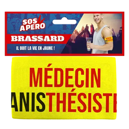 Brazalete de aperitivo amarillo Médico anestesista - Entretenimiento nocturno humorístico