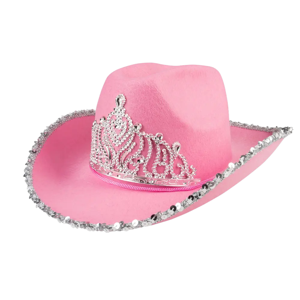 Sombrero vaquero con flecos "Glimmer" - Rosa