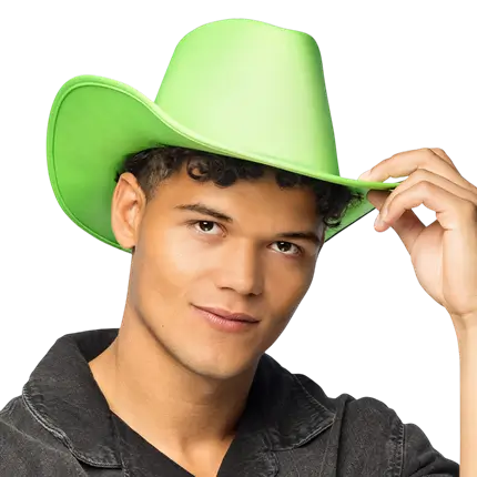 Sombrero vaquero con flecos Blaze - Verde fluorescente