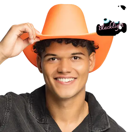 Sombrero vaquero con flecos Blaze - Naranja fluorescente