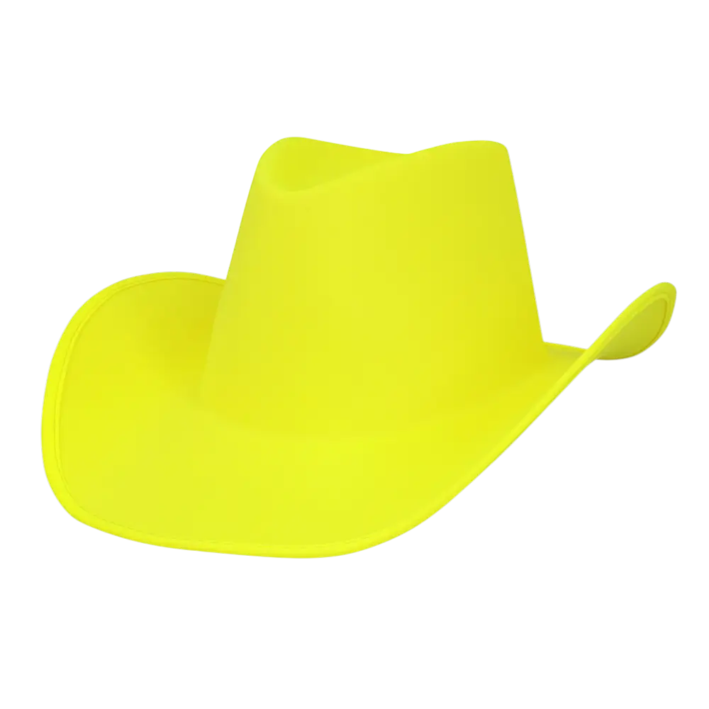 Sombrero vaquero con flecos "Blaze" - Amarillo fluorescente