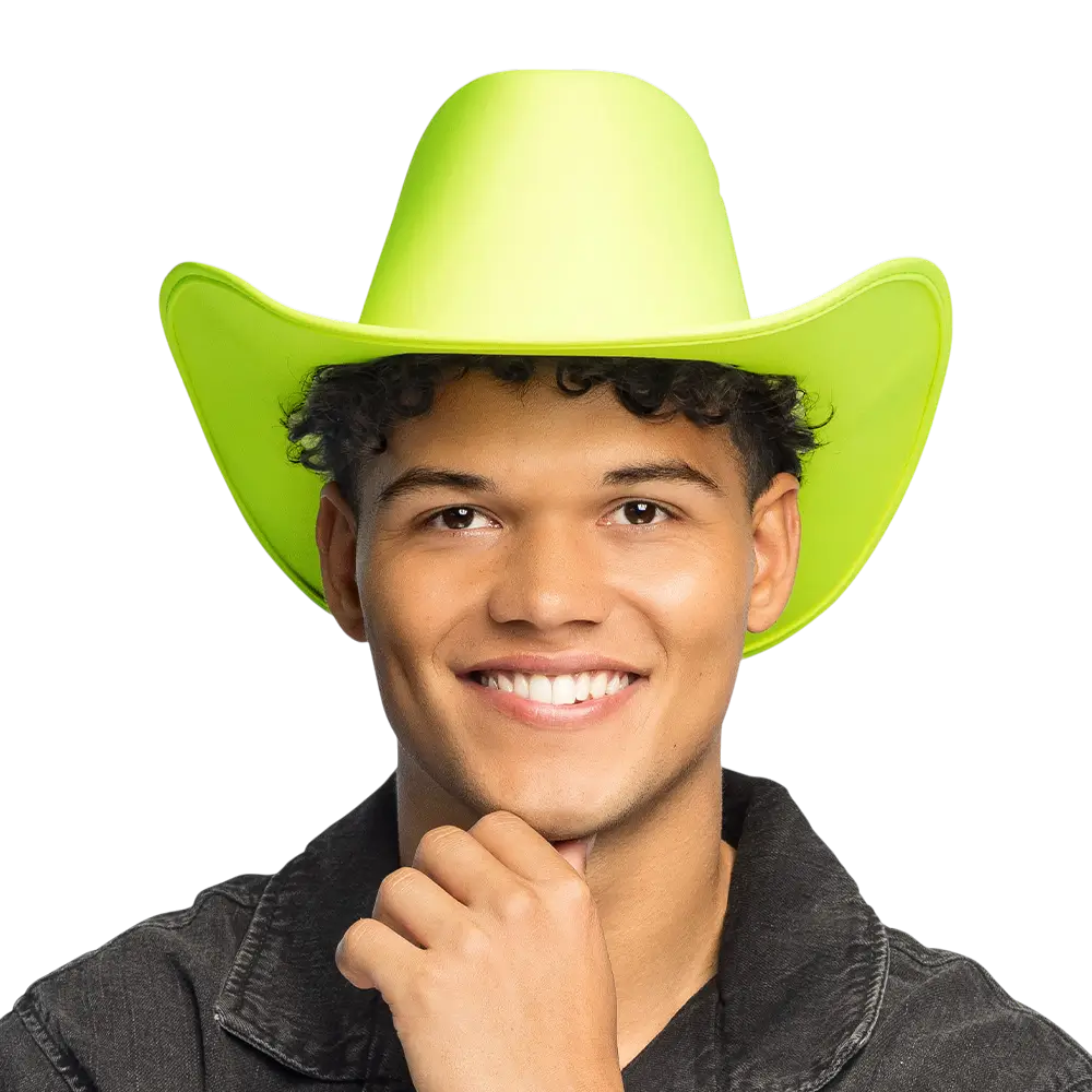 Sombrero vaquero con flecos "Blaze" - Amarillo fluorescente
