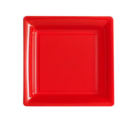 Platos Cuadrados Reutilizables Irrompibles 18 cm Rojos – Vajilla para Fiesta