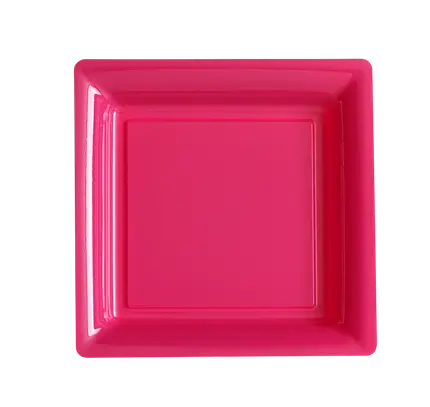 Platos Cuadrados Reutilizables Irrompibles 18 cm Fucsia – Vajilla para Fiesta