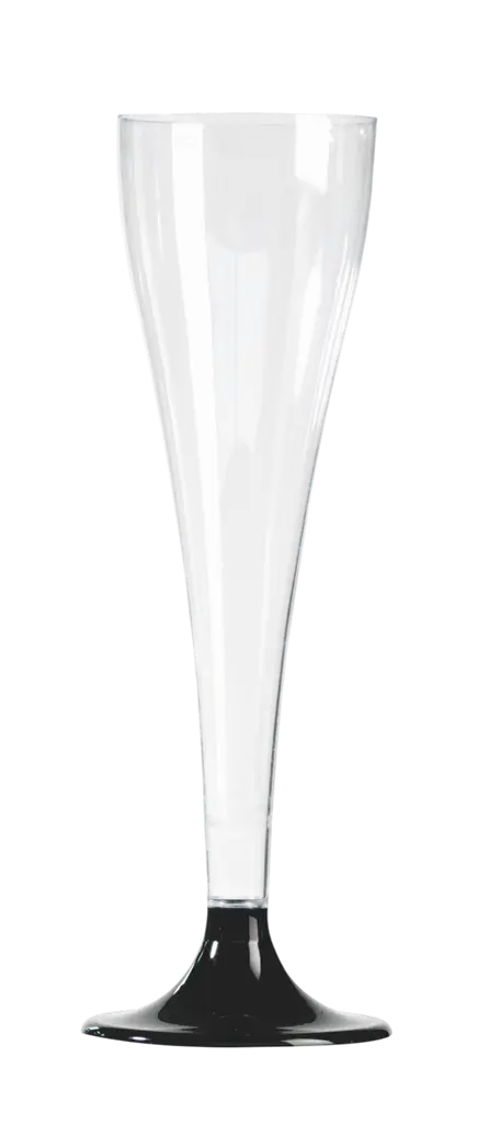Copas de Champán Reutilizables 10 cl Pie Negro – Copas para Recepción