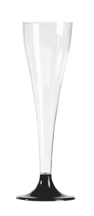 Copas de Champán Reutilizables 10 cl Pie Negro – Copas para Recepción