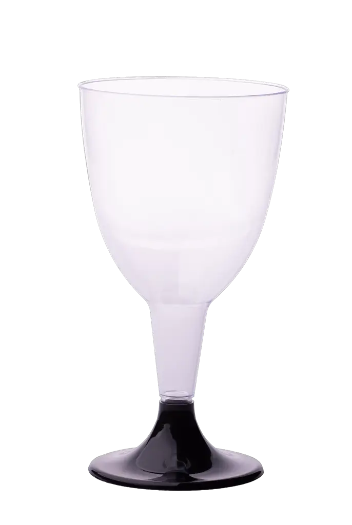 Copas de Vino Reutilizables 18 cl Pie Negro – Copas para Eventos