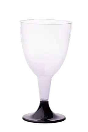 Copas de Vino Reutilizables 18 cl Pie Negro – Copas para Eventos