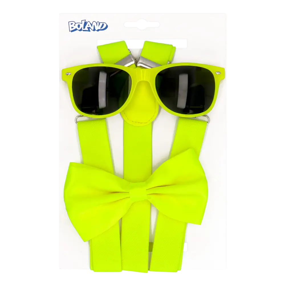 Kit de accesorios fluorescentes para fiestas y disfraces - Amarillo fluorescente
