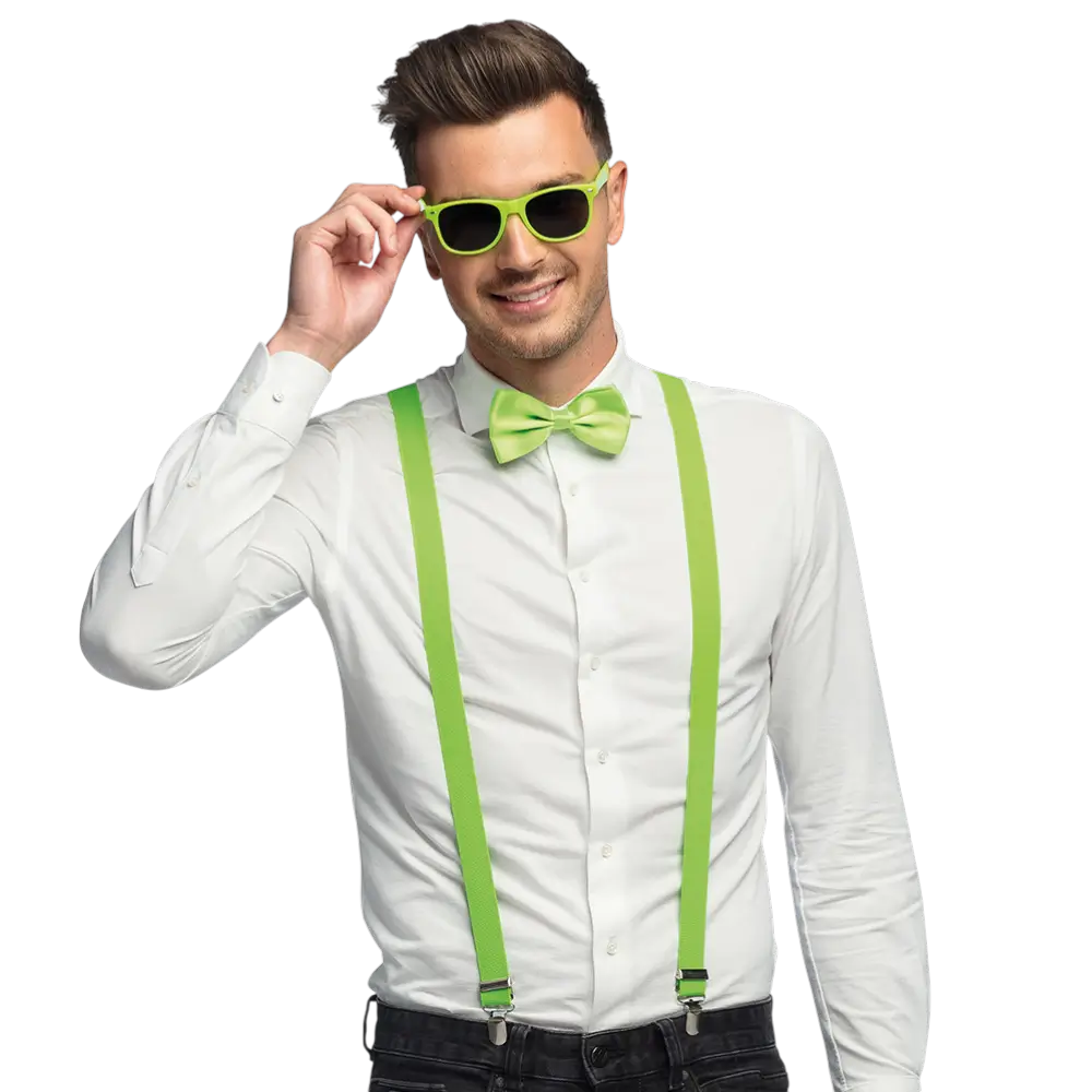 Kit de accesorios fluorescentes para fiestas y disfraces - Verde fluorescente