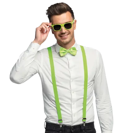 Kit de accesorios fluorescentes para fiestas y disfraces - Verde fluorescente