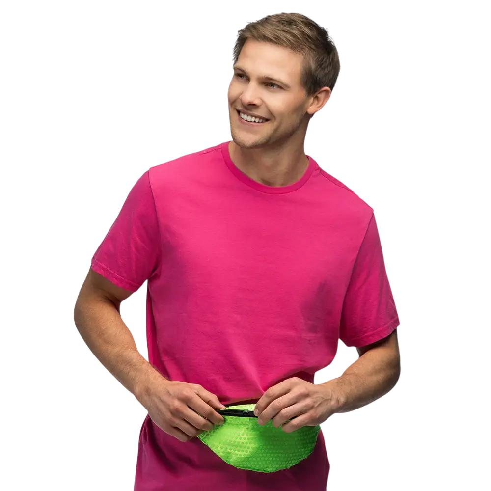 Riñonera de lentejuelas para fiestas y disfraces - Verde fluorescente