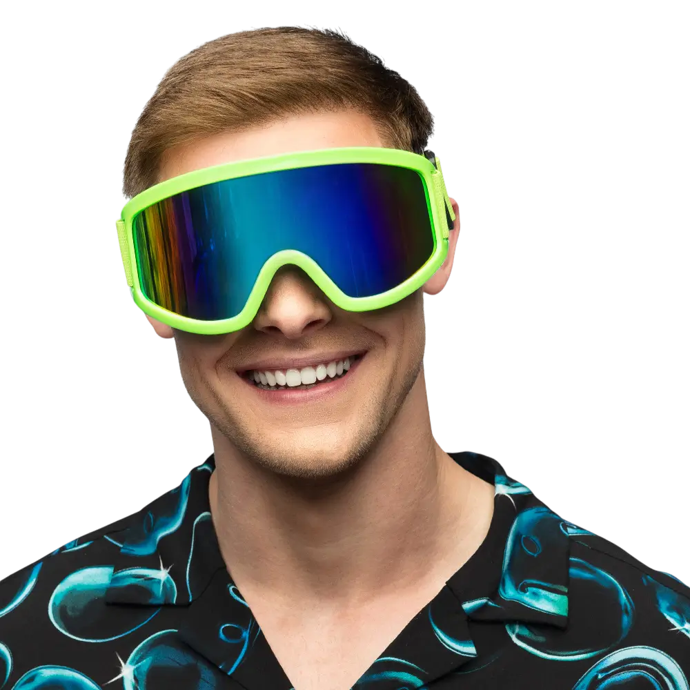 Gafas de esquí para fiestas y disfraces - Verde fluorescente