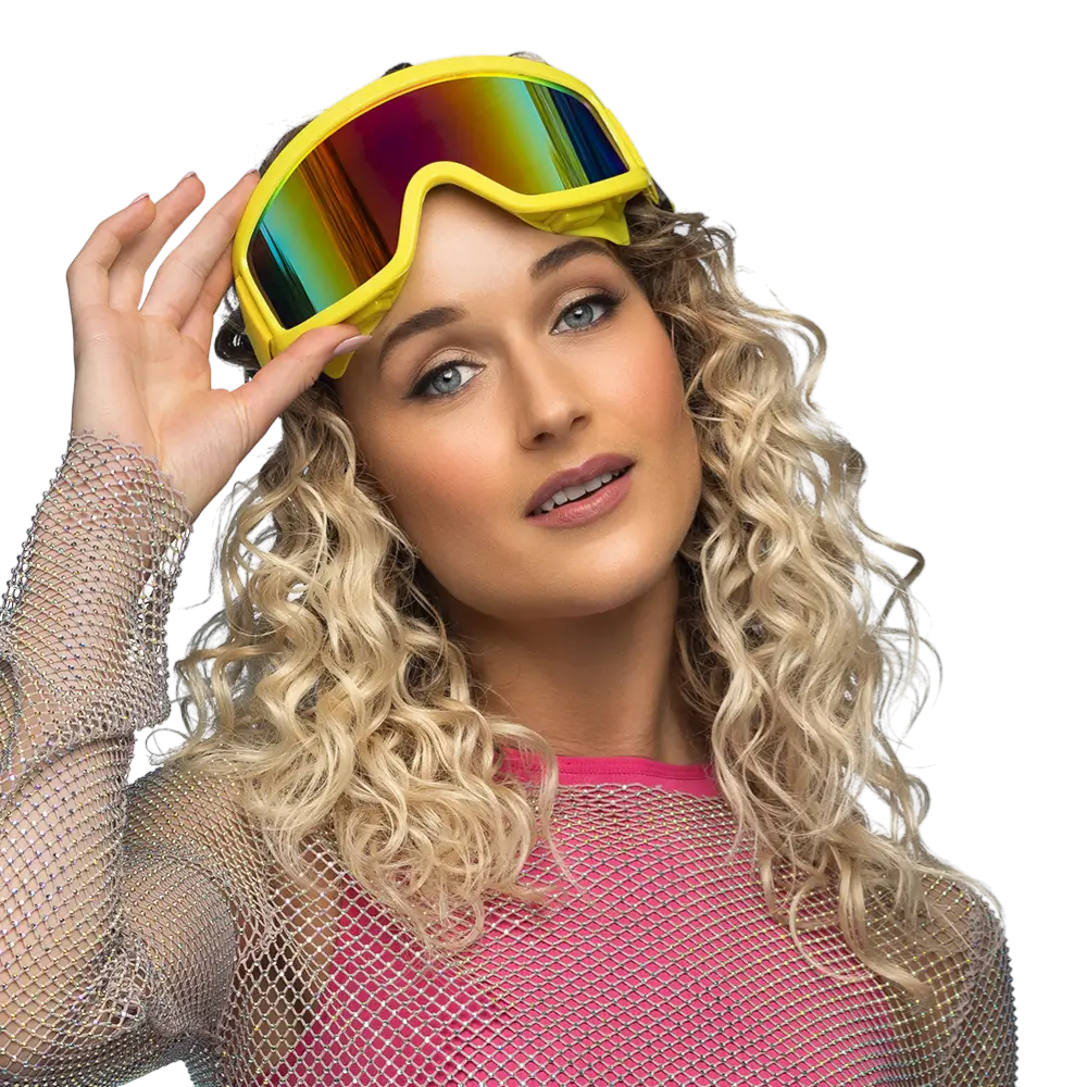 Gafas de esquí para fiestas y disfraces - Amarillo fluorescente
