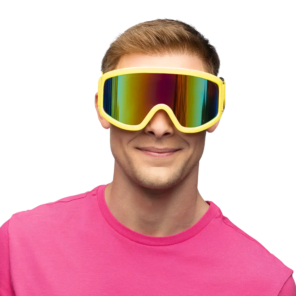 Gafas de esquí para fiestas y disfraces - Amarillo fluorescente