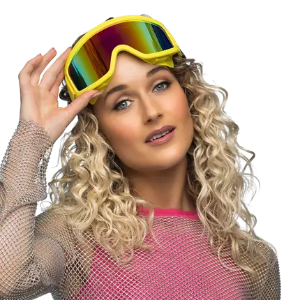 Gafas de esquí para fiestas y disfraces - Amarillo fluorescente