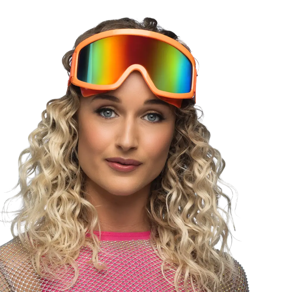 Gafas de esquí para fiestas y disfraces - Naranja fluorescente