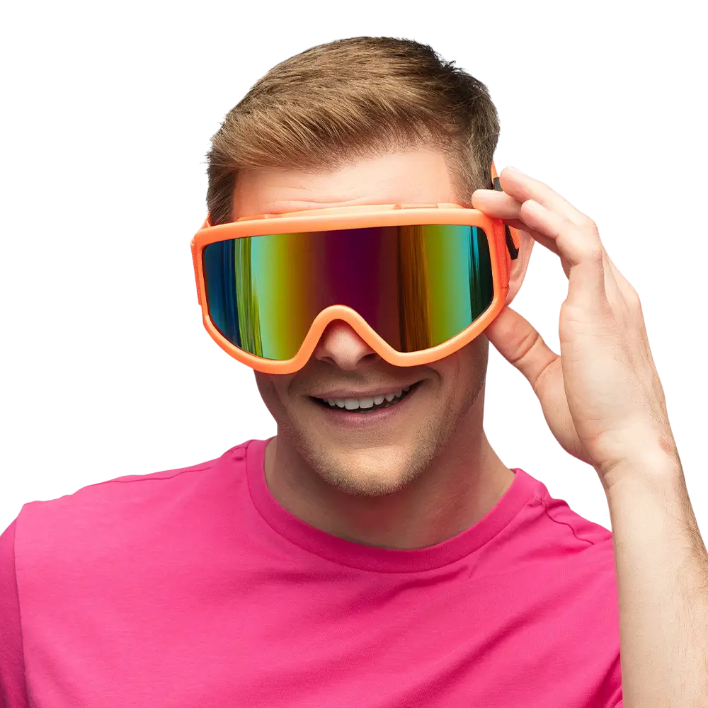 Gafas de esquí para fiestas y disfraces - Naranja fluorescente