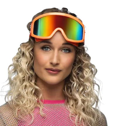 Gafas de esquí para fiestas y disfraces - Naranja fluorescente