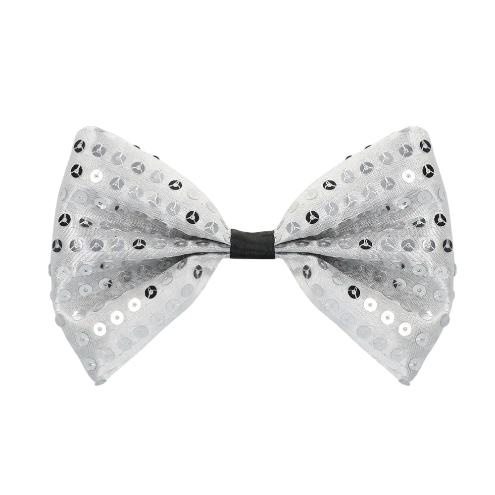 Chaleco y pajarita de lentejuelas "Spangles" - Talla M/L - Plata