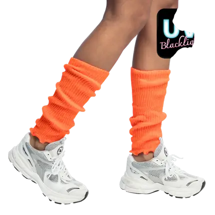 Calientapiernas UV Naranja Fluorescente - Accesorio Disco 80's
