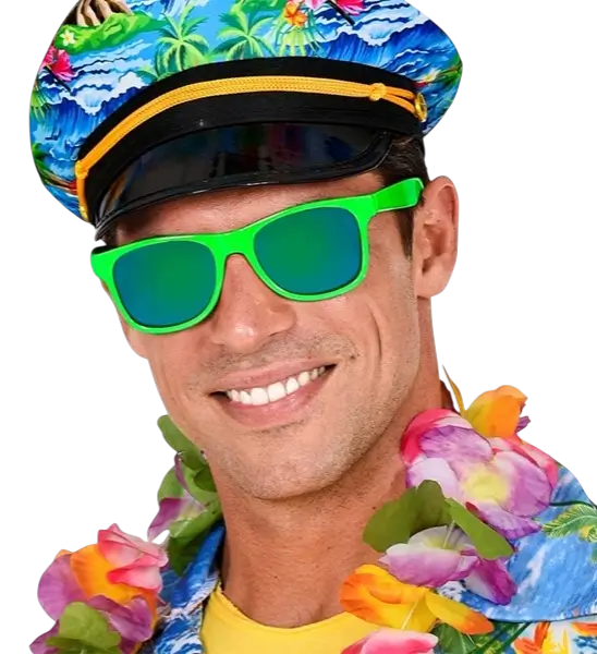 Gafas verde neón años 80 - Lentes de espejo efecto Revo