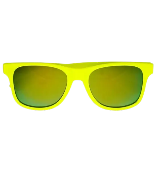Gafas amarillo neón años 80 - Lentes de espejo efecto Revo