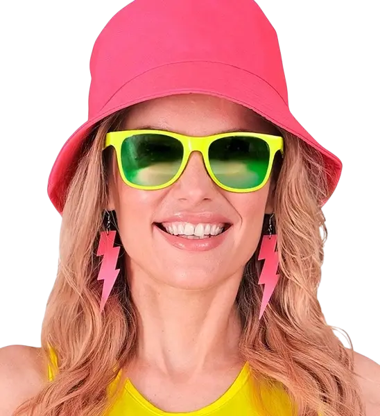 Gafas amarillo neón años 80 - Lentes de espejo efecto Revo