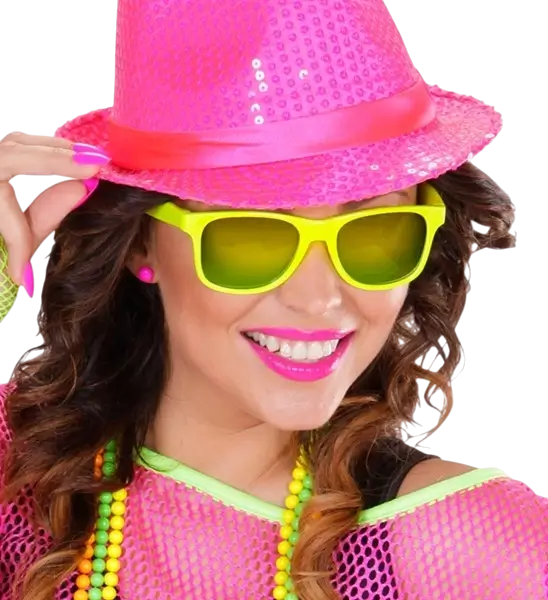 Gafas amarillo neón años 80 - Lentes de espejo efecto Revo
