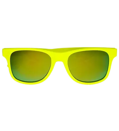 Gafas amarillo neón años 80 - Lentes de espejo efecto Revo