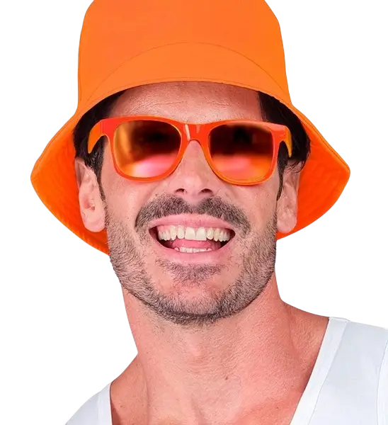 Gafas de sol naranja neón años 80 - Lentes espejadas efecto Revo