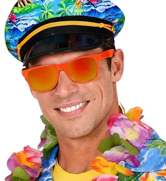 Gafas de sol naranja neón años 80 - Lentes espejadas efecto Revo