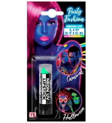 Barra de Labios Verde Fluorescente UV - Maquillaje Facial Carnaval de Halloween - 6 ml