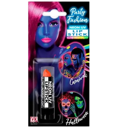 Barra de Labios Naranja Fluorescente UV - Maquillaje Facial Carnaval Halloween - 6 ml